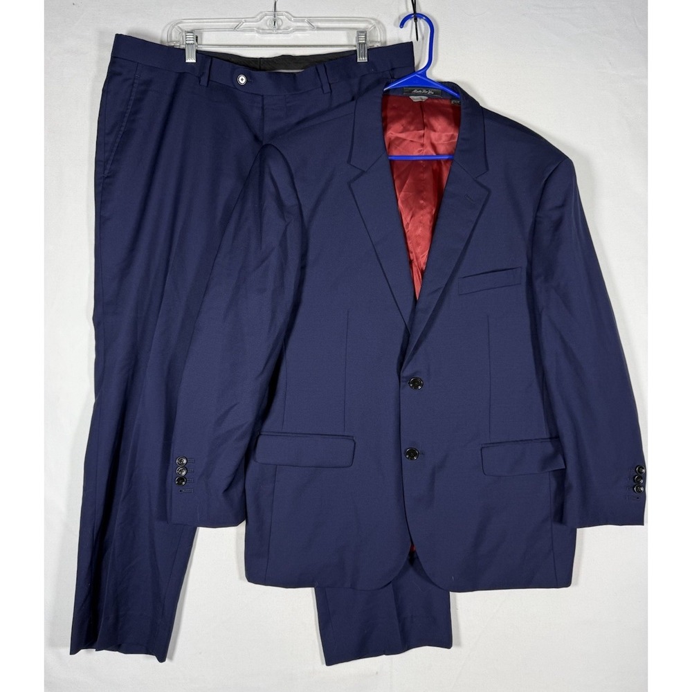 Indochino Suit Mens 46R 2 Button Blazer Wool Pants 38x28 Wedding Career 2 Piece